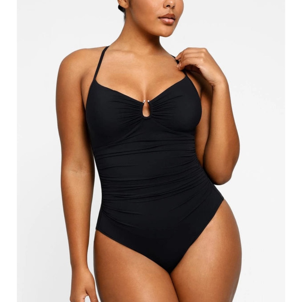 NWOT Shapellx Black One-Piece Swimsuit built in shapewear - Picture 5 of 10
